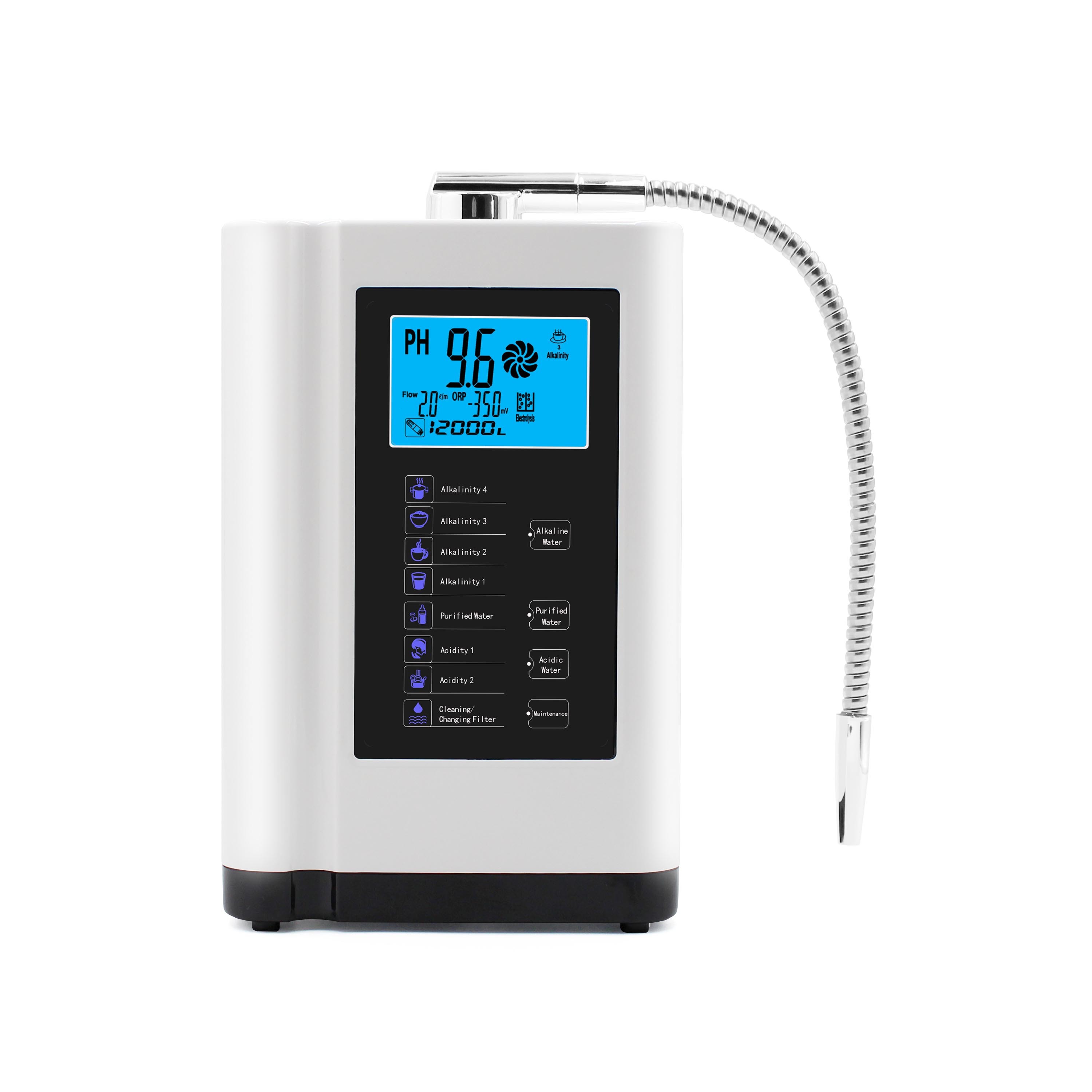Electrolytic Alkaline & Acidic Water Ionizer with 5 or 7 Plates pH Range 4.5~10.5 and ORP Value -550mv Hydrogen Water Generator